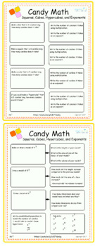 Preview of Candy Math: Squares, Cubes, Hypercubes, and Exponents
