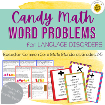 Preview of Candy Math Word Problems for Language Disorders