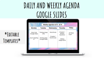 Preview of Candy Pastel Weekly Agenda - Google Slides for Distance Learning