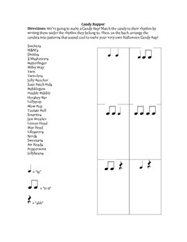 Preview of Candy Rapper Halloween Rhythm Composition