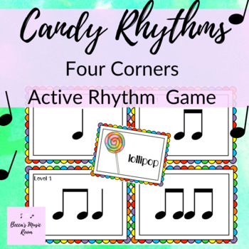 Preview of Candy Rhythms 4 Corners Active Rhythm Game (Levels 1-4)