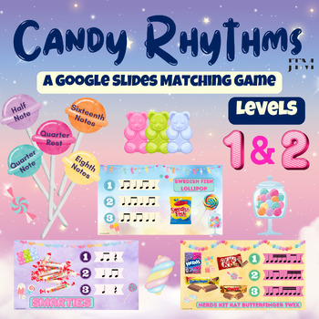 Preview of Candy Rhythms Bundle: A Music Matching Game for Google Slides (General Music)