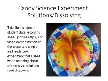 Preview of Candy Science Experiment (Solutions/Dissolving) w/Visual Supports & Video Model