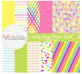 Candy Shop Digital Papers, Rainbow Backgrounds
