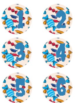 Preview of Back to School Fun Candy Theme Classroom Decor Numbers