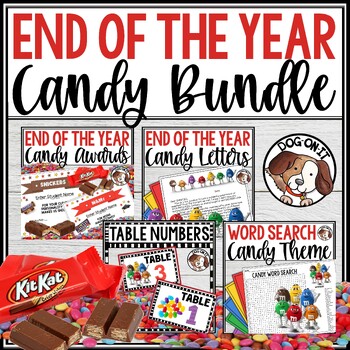 Preview of End of Year Letters to Students Candy Bar Award Certificates Editable Bundle