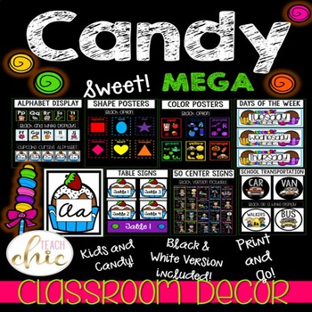 Preview of Candy and Kids Theme Classroom Room Decor