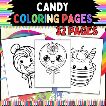 Preview of Candy coloring pages: 32 Irresistible Candy Coloring Pages for All Ages