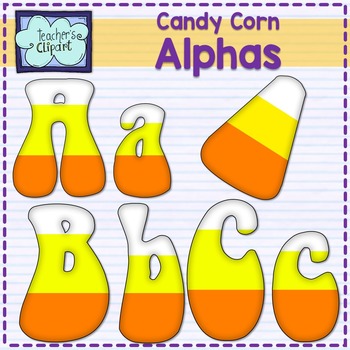 Preview of Candy corn alphas clipart {Bulletin Board letters}