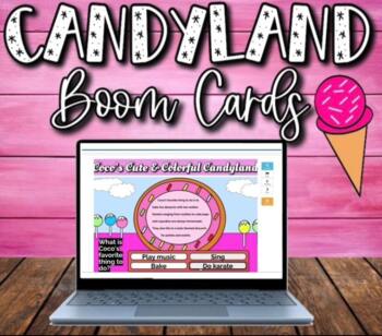 Preview of Candy-land Reading Comprehension Boom Cards| Printable & Digital