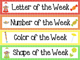 Candy themed Printable Weekly Focus Bulletin Board Set.