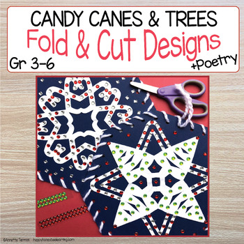 Preview of Holiday Snowflake Craft | Christmas Tree | Candy-Cane | Template + Poetry