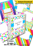 Candyland Editable Binder Cover Set of 5 Colors for Teache