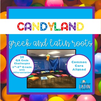 Preview of Greek and Latin Roots 6th Grade, 7th Grade, 8th Grade Candyland Classroom Game