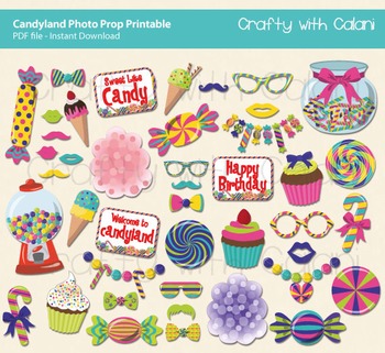 Preview of Candyland Themed Photo Prop Printable