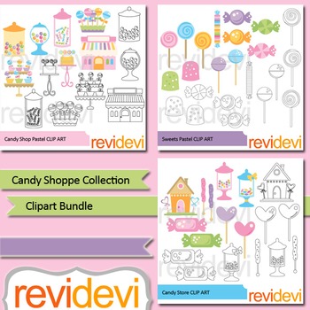 Preview of Candyland clipart: Candy shop clip art bundle (3 packs)