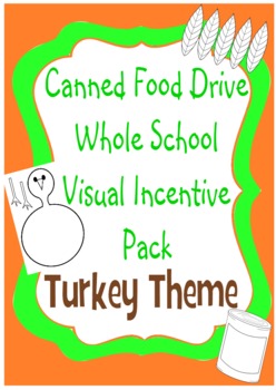 Preview of Canned Food Drive Competition Whole School Visual Incentive - Turkey Theme