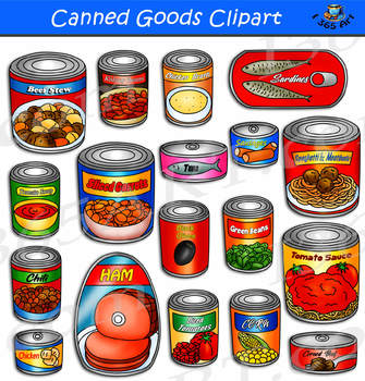 Preview of Canned Goods Clipart - Canned Food