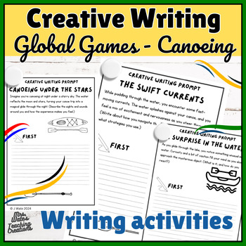 Preview of Canoeing Sports Creative Writing Prompt Worksheets & Writing Activity Pack