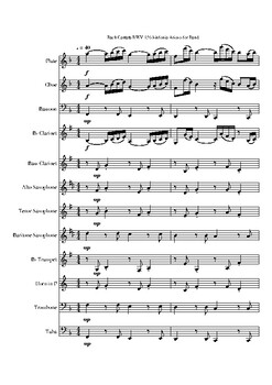 Preview of Cantata Sinfonia Arioso BWV 156 by J.S. Bach Cantata for Band - Score and Parts