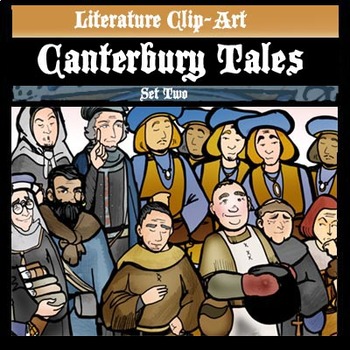 Preview of Canterbury Tales Clip-Art Set 2! 22 BW and Color Pieces.
