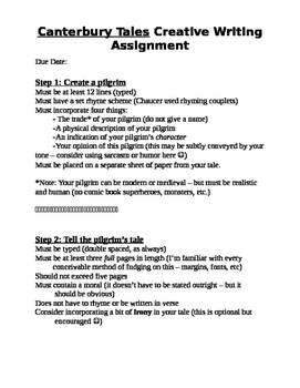 canterbury tales creative writing assignments