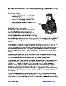 Preview of Canterbury Tales -- Handout -- Introduction & Background Information (AP)
