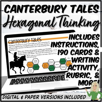 Preview of Canterbury Tales Hexagonal Thinking Activity (Print and Digital)