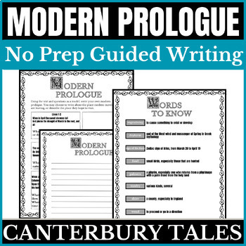 Preview of Canterbury Tales Modern Prologue Guided Writing Workshop