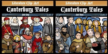 Preview of Canterbury Tales Sets 1 and 2 Combo-44 pc. Clip-Art Set!