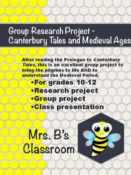 Preview of Canterbury Tales and Medieval Period - Research Project