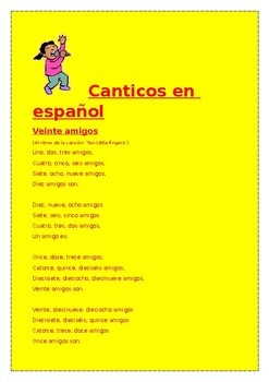 Preview of Canticos en español