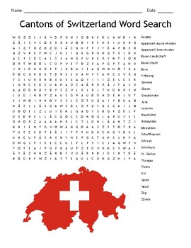 Preview of Cantons of Switzerland Word Search!