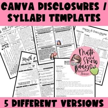 Preview of Canva Class Disclosure | Class Syllabus Templates