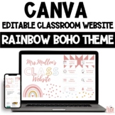 Canva Classroom Website Template - Boho Rainbow