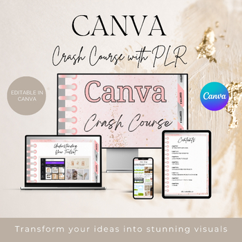 Preview of Canva Crash Course with Private Label Rights (PLR), done for you, digital guide,