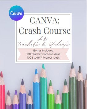 Preview of Canva Crash Course - For Teachers & Students + 200 Project & Content Ideas!