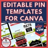 Canva Pinterest Templates for Teacherpreneurs | 35 Templates Included