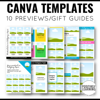 Preview of Canva Templates for Previews and Product Guides