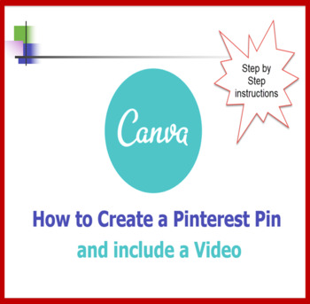 Preview of Canva - how to create a Pinterest Pin and use Video (movement)