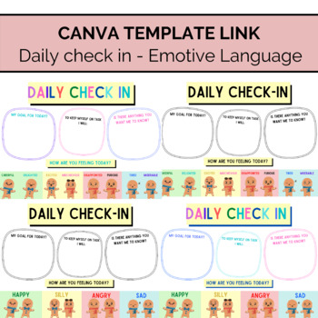 Preview of Canva template of - Daily check in using emotive language