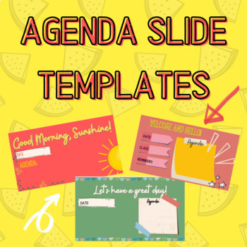 Preview of Canvas Agenda Templates / Slide Templates for Google or Powerpoint