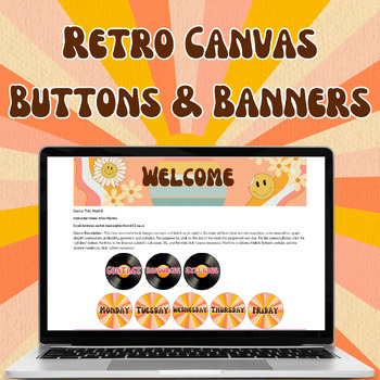 Preview of Canvas Banners and Buttons: Retro Theme