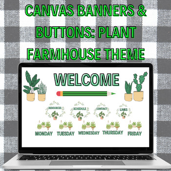 Preview of Canvas Buttons & Banners: Modern Plants, Cactus, Farmhouse Theme