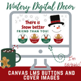 Canvas Buttons and Banners Whimsical Winter Themed Digital