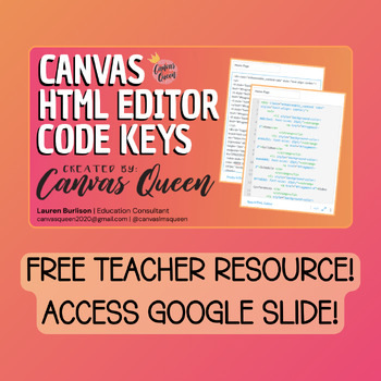 Preview of Canvas HTML Editor Code Keys