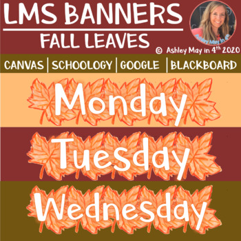Preview of Canvas LMS Banners and Headers Fall Leaves