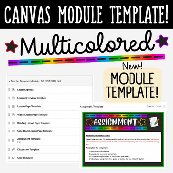 Preview of Canvas LMS Template - MODULE - Multicolored - 100% Customizable