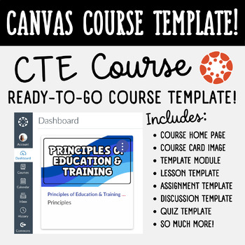 Preview of Canvas LMS Template - BASIC COURSE - CTE Themed - 100% Customizable!