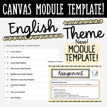 Preview of Canvas LMS Template - MODULE - ELA Theme - 100% Customizable